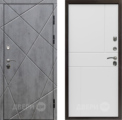 Входная металлическая Дверь Престиж Лучи Горизонт Бетон белый в Электроуглях