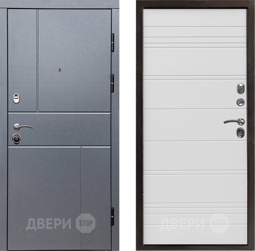 Входная металлическая Дверь Престиж Горизонт Грэй Line Белый в Электроуглях