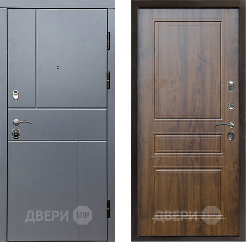 Входная металлическая Дверь Престиж Горизонт Грэй Классика Дуб в Электроуглях