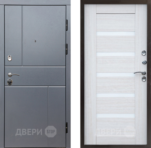 Входная металлическая Дверь Престиж Горизонт Грэй Царга Лиственница белая в Электроуглях