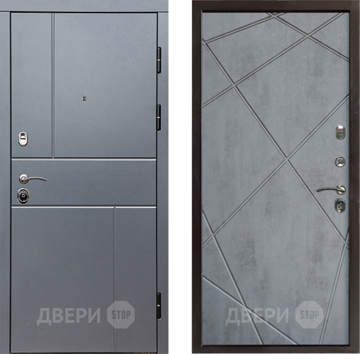 Входная металлическая Дверь Престиж Горизонт Грэй Лучи Бетон темный в Электроуглях