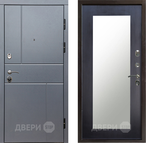 Входная металлическая Дверь Престиж Горизонт Грэй Зеркло Пастораль Венге в Электроуглях