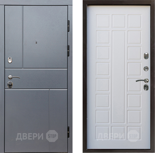 Входная металлическая Дверь Престиж Горизонт Грэй Престиж Белое дерево в Электроуглях