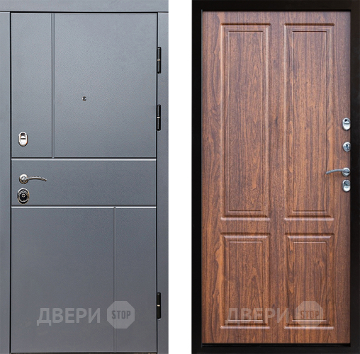 Входная металлическая Дверь Престиж Горизонт Грэй Премиум Орех светлый в Электроуглях
