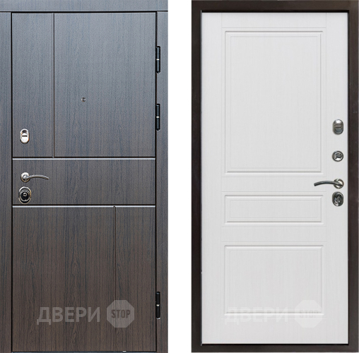 Входная металлическая Дверь Престиж Горизонт Венге Классика Белое дерево в Электроуглях