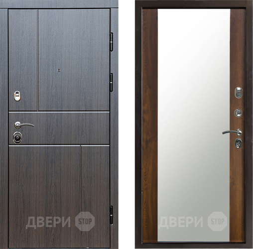 Входная металлическая Дверь Престиж Горизонт Венге Зеркало Дуб в Электроуглях