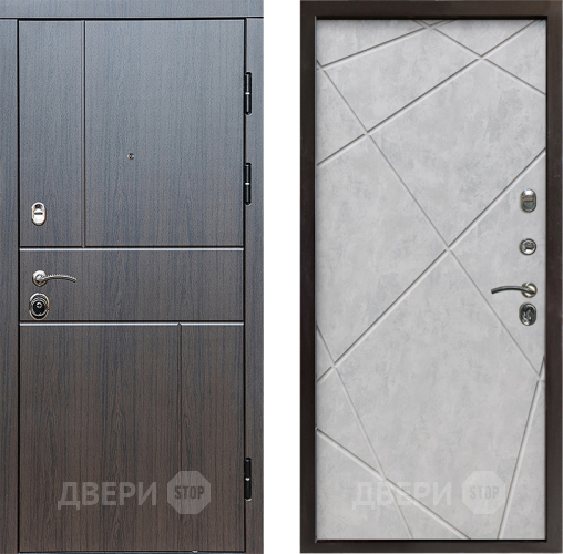 Входная металлическая Дверь Престиж Горизонт Венге Лучи Бетон светлый в Электроуглях