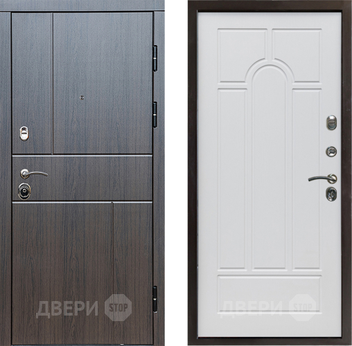 Входная металлическая Дверь Престиж Горизонт Венге Арка Белое дерево в Электроуглях