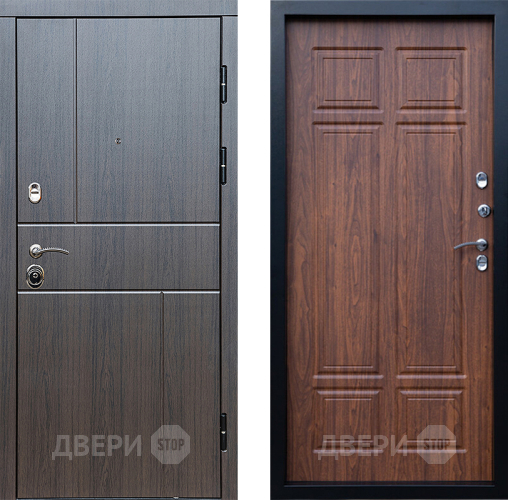 Входная металлическая Дверь Престиж Горизонт Венге Премиум Орех темный в Электроуглях