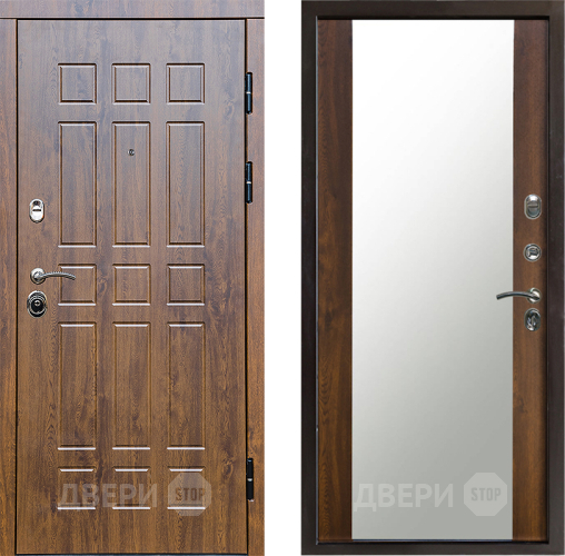Входная металлическая Дверь Престиж Стандарт Зеркало Дуб в Электроуглях