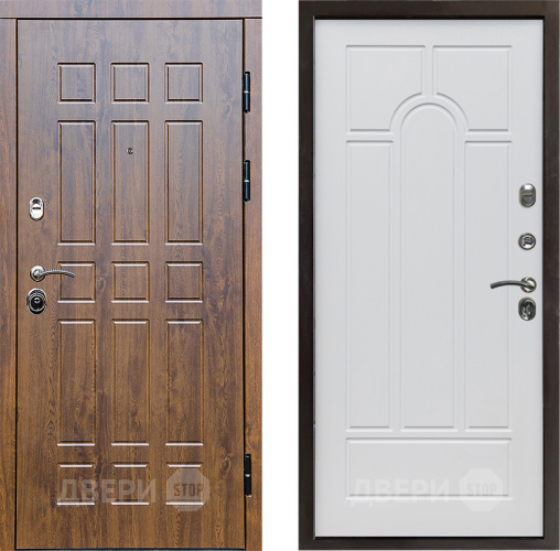 Входная металлическая Дверь Престиж Стандарт Арка Белое дерево в Электроуглях