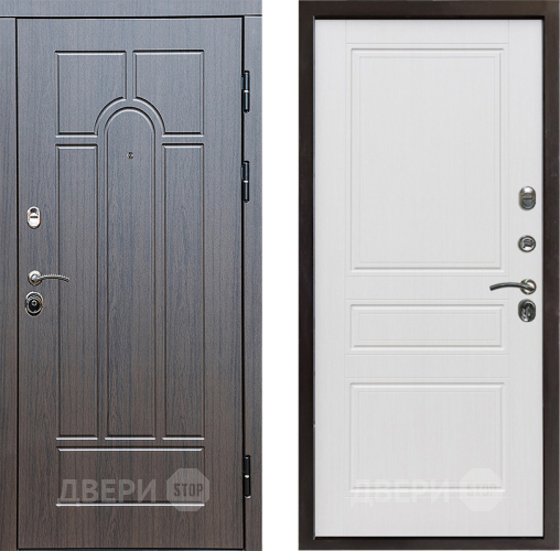 Входная металлическая Дверь Престиж Арка Классика Белое дерево в Электроуглях