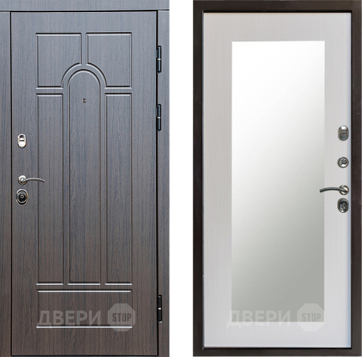 Входная металлическая Дверь Престиж Арка Зеркло Пастораль Лиственница белая в Электроуглях