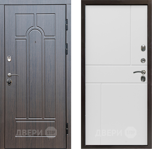 Входная металлическая Дверь Престиж Арка Горизонт Бетон белый в Электроуглях