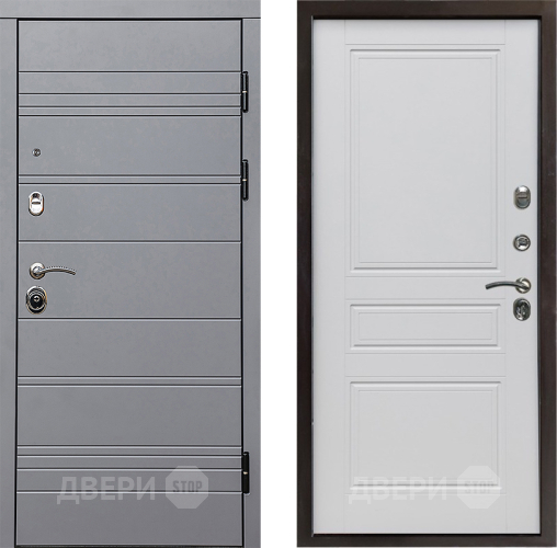 Входная металлическая Дверь Престиж Линия Грэй Классика Белый матовый в Электроуглях