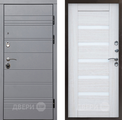 Входная металлическая Дверь Престиж Линия Грэй Царга Лиственница белая в Электроуглях