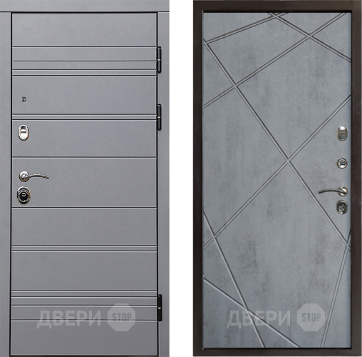 Входная металлическая Дверь Престиж Линия Грэй Лучи Бетон темный в Электроуглях