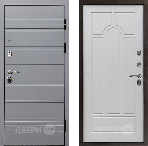 Входная металлическая Дверь Престиж Линия Грэй Арка Лиственница белая в Электроуглях