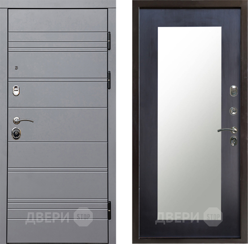 Входная металлическая Дверь Престиж Линия Грэй Зеркло Пастораль Венге в Электроуглях