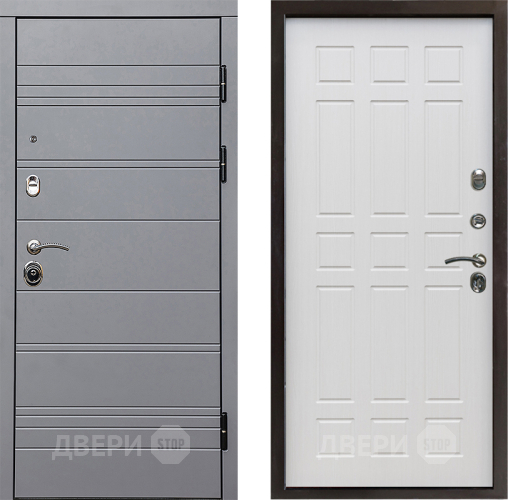 Входная металлическая Дверь Престиж Линия Грэй Спарта Лиственница белая в Электроуглях