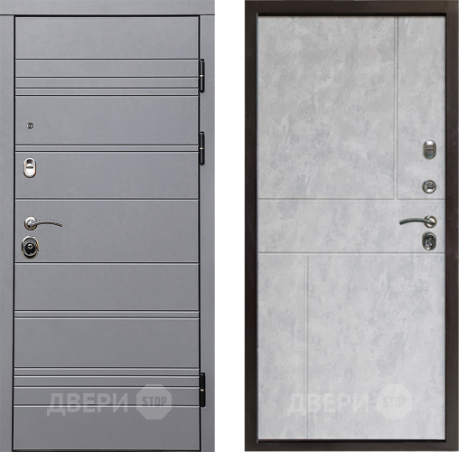 Входная металлическая Дверь Престиж Линия Грэй Горизонт Бетон светлый в Электроуглях