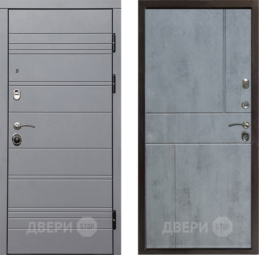 Входная металлическая Дверь Престиж Линия Грэй Горизонт Бетон темный в Электроуглях