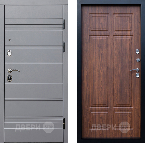 Входная металлическая Дверь Престиж Линия Грэй Премиум Орех темный в Электроуглях