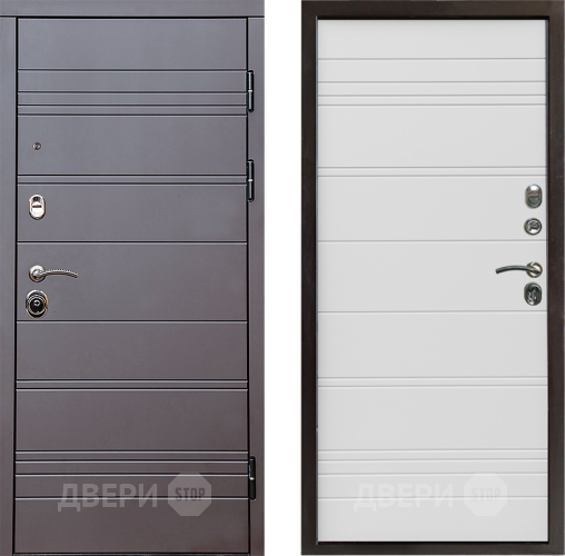 Входная металлическая Дверь Престиж Линия Браун Line Белый в Электроуглях