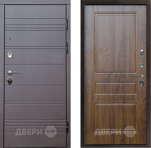 Входная металлическая Дверь Престиж Линия Браун Классика Дуб в Электроуглях