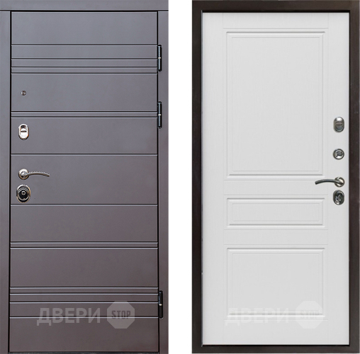 Входная металлическая Дверь Престиж Линия Браун Классика Лиственница белая в Электроуглях