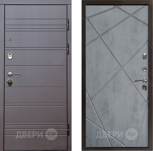 Входная металлическая Дверь Престиж Линия Браун Лучи Бетон темный в Электроуглях