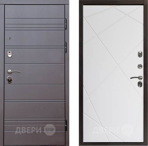 Входная металлическая Дверь Престиж Линия Браун Лучи Бетон белый в Электроуглях