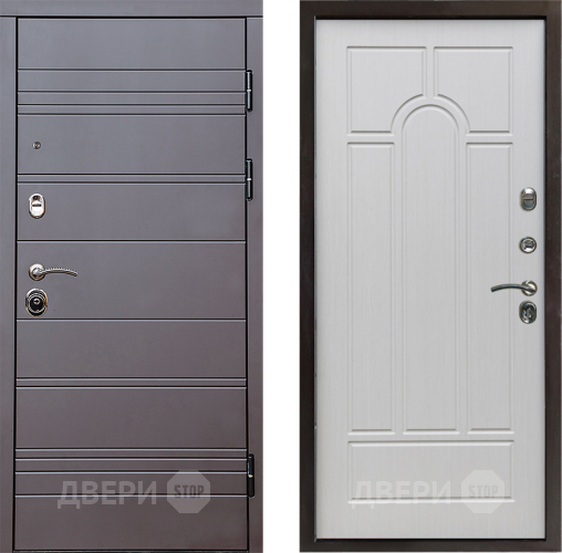 Входная металлическая Дверь Престиж Линия Браун Арка Лиственница белая в Электроуглях