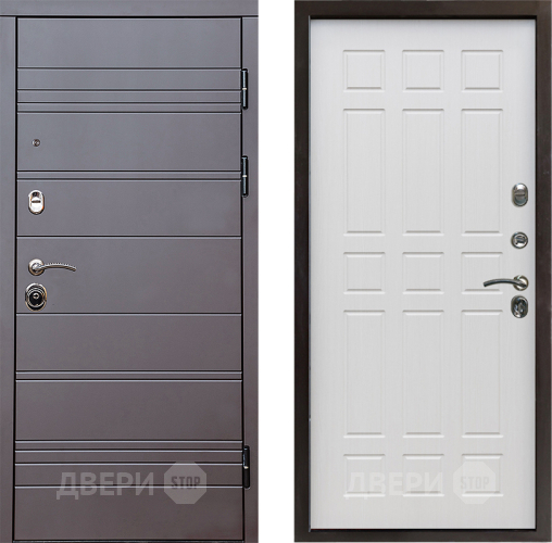 Входная металлическая Дверь Престиж Линия Браун Спарта Лиственница белая в Электроуглях