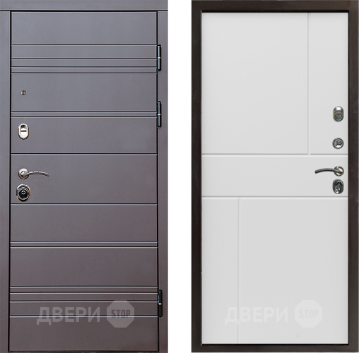 Входная металлическая Дверь Престиж Линия Браун Горизонт Бетон белый в Электроуглях