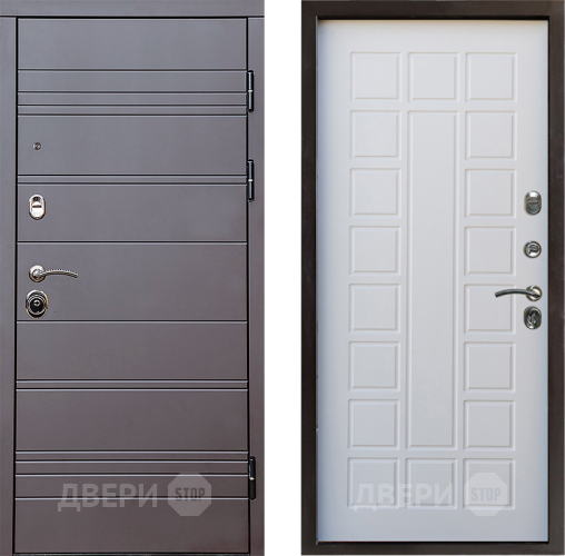 Входная металлическая Дверь Престиж Линия Браун Престиж Белое дерево в Электроуглях