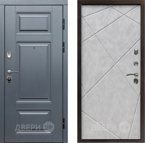 Входная металлическая Дверь Престиж Премиум Лучи Бетон светлый в Электроуглях