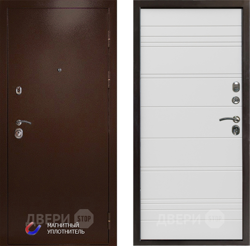 Входная металлическая Дверь Престиж Медь Line Белый в Электроуглях