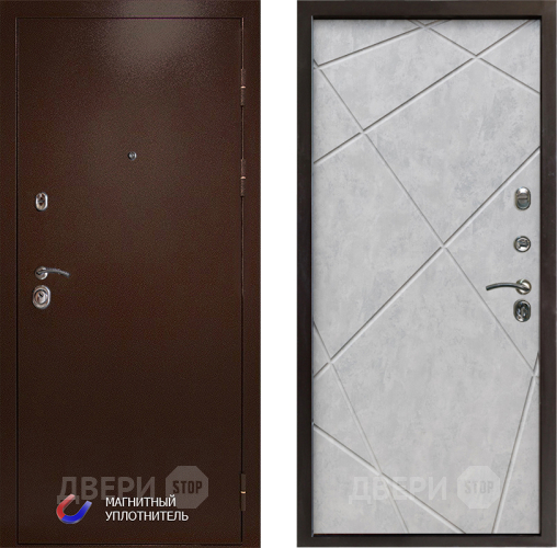 Дверь Престиж Медь Лучи Бетон светлый в Электроуглях