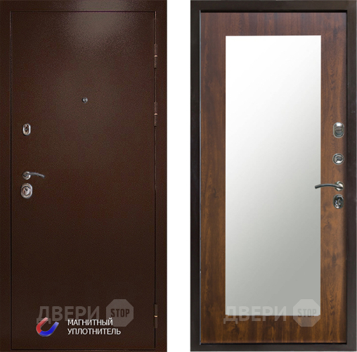 Входная металлическая Дверь Престиж Медь Зеркло Пастораль Дуб в Электроуглях