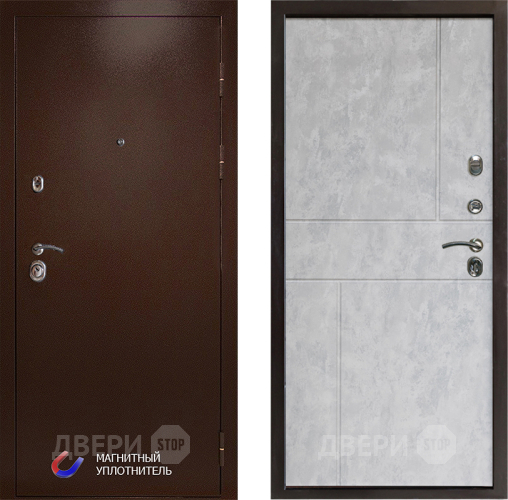 Входная металлическая Дверь Престиж Медь Горизонт Бетон светлый в Электроуглях