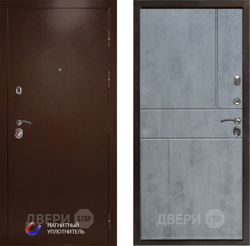 Входная металлическая Дверь Престиж Медь Горизонт Бетон темный в Электроуглях