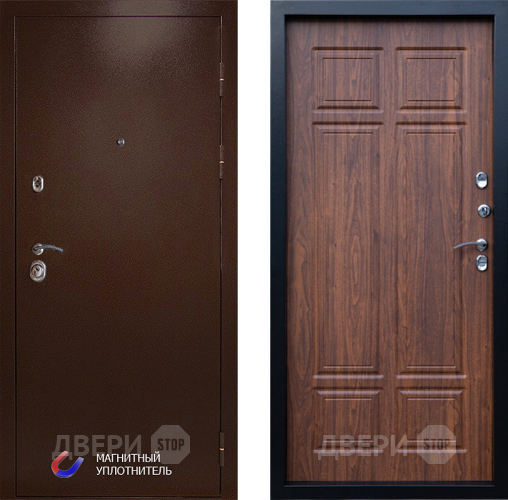 Входная металлическая Дверь Престиж Медь Премиум Орех темный в Электроуглях