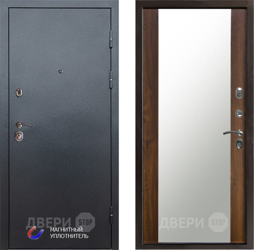 Входная металлическая Дверь Престиж Графит Зеркало Дуб в Электроуглях