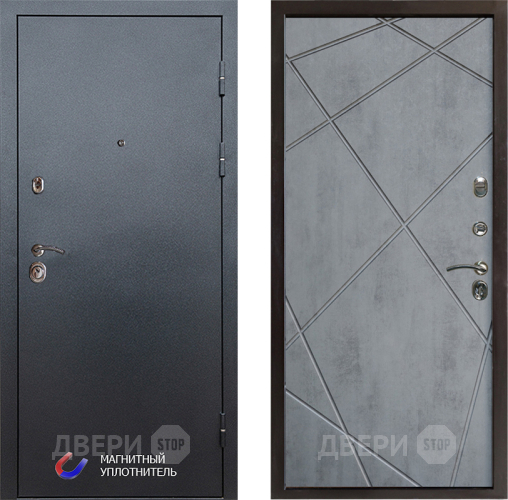 Входная металлическая Дверь Престиж Графит Лучи Бетон темный в Электроуглях