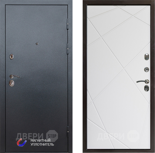 Входная металлическая Дверь Престиж Графит Лучи Бетон белый в Электроуглях