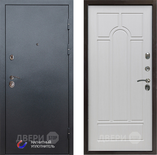 Входная металлическая Дверь Престиж Графит Арка Лиственница белая в Электроуглях