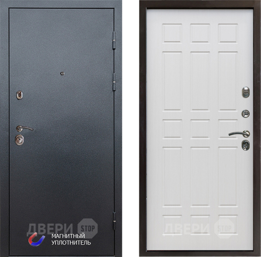Входная металлическая Дверь Престиж Графит Спарта Лиственница белая в Электроуглях
