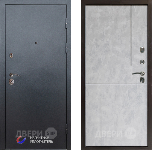 Входная металлическая Дверь Престиж Графит Горизонт Бетон светлый в Электроуглях