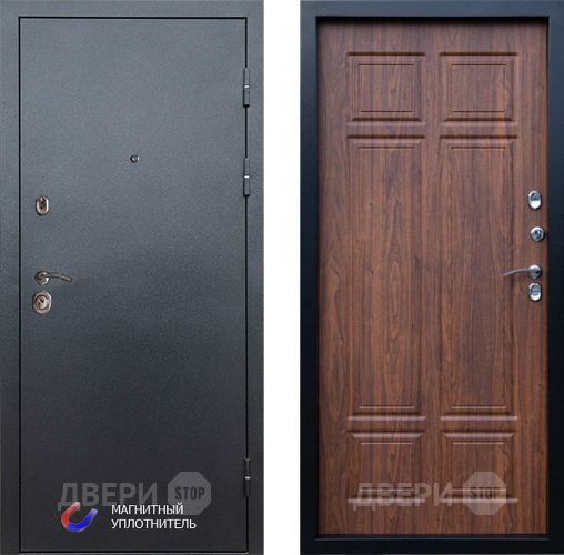 Входная металлическая Дверь Престиж Графит Премиум Орех темный в Электроуглях